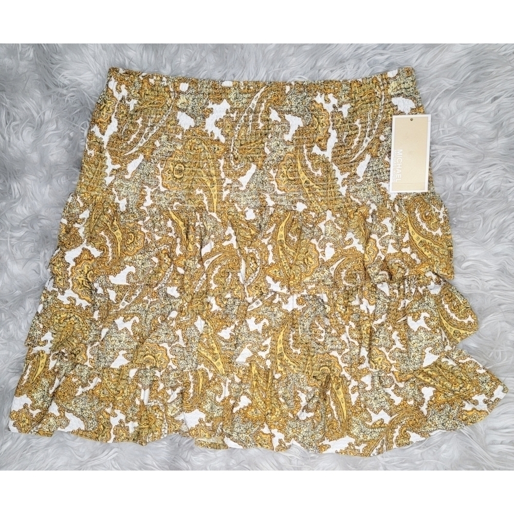 New Michael Michael Kors Paisley Print Tiered Skirt